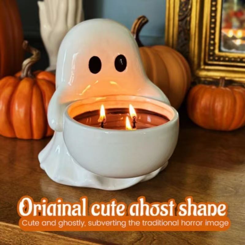 跨境新品 Halloween ghost candle holder万圣节幽灵鬼烛台小摆件|undefined