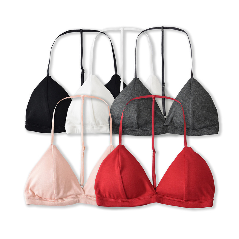 Sexy Backless Bra with Halter Neck, Summer Thin Invisible Strap Women's Triangle Cup Camisole Cross-Style Bra