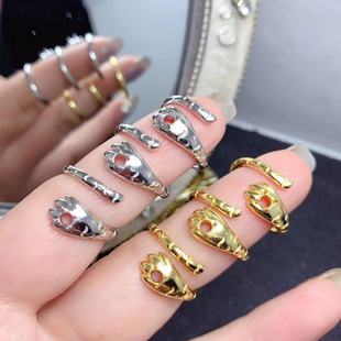 �S��ֱ�N���l�ʌ����925�yδ�Ƕ��ʯ��ָ������ʯ3*3mm�ɴ��Ƕ
