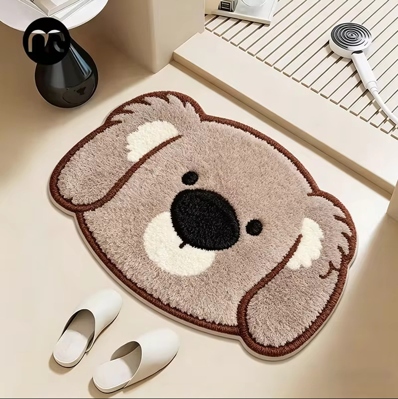 Cross-border best-selling Korean-style apple imitation cashmere bathroom absorbent cooling foot mat, skin-friendly soft bedroom floor mat, available for dropshipping