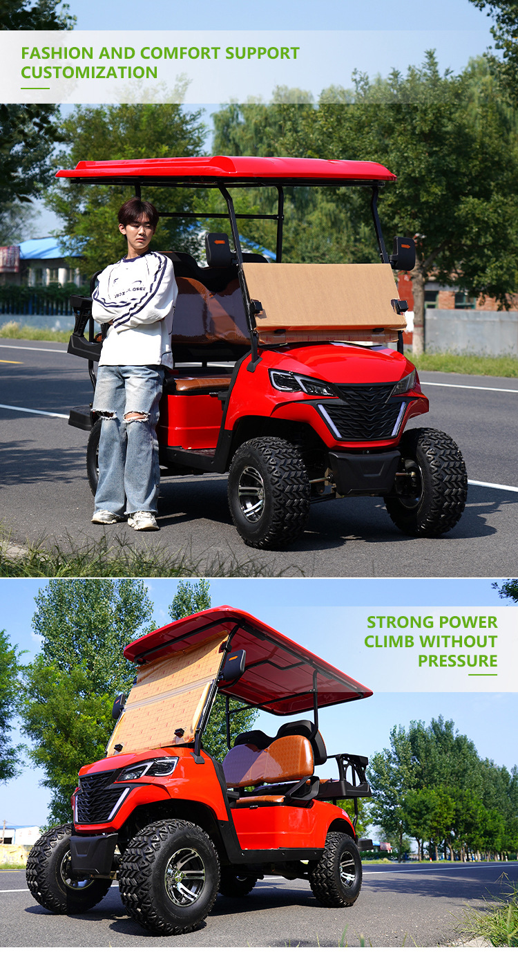 Customized Electric Off-Road Golf Cart, Scenic Area Hotel Sightseeing Shuttle Bus, 4-Seater and 8-Seater Golf Sightseeing Car