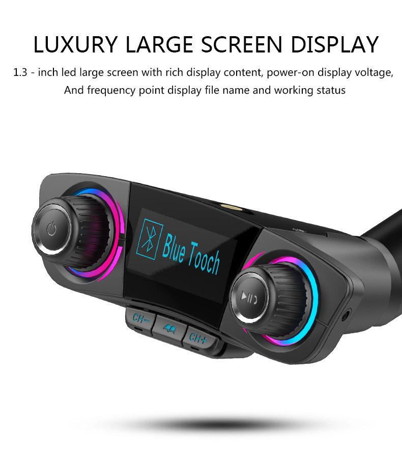 Car Mp3 Player Card Aux Bluetooth Receiver Multi-Function Car U Disk Music Player Hands-Free Call