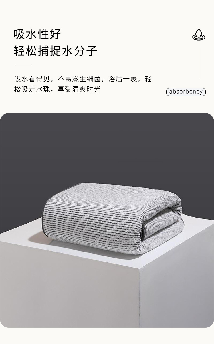 Bamboo Charcoal Fiber Cross-Border Set Soft Gray Quick-Dry Face Wash Cloth Adult Home Daily Use Towel Bath Towel
