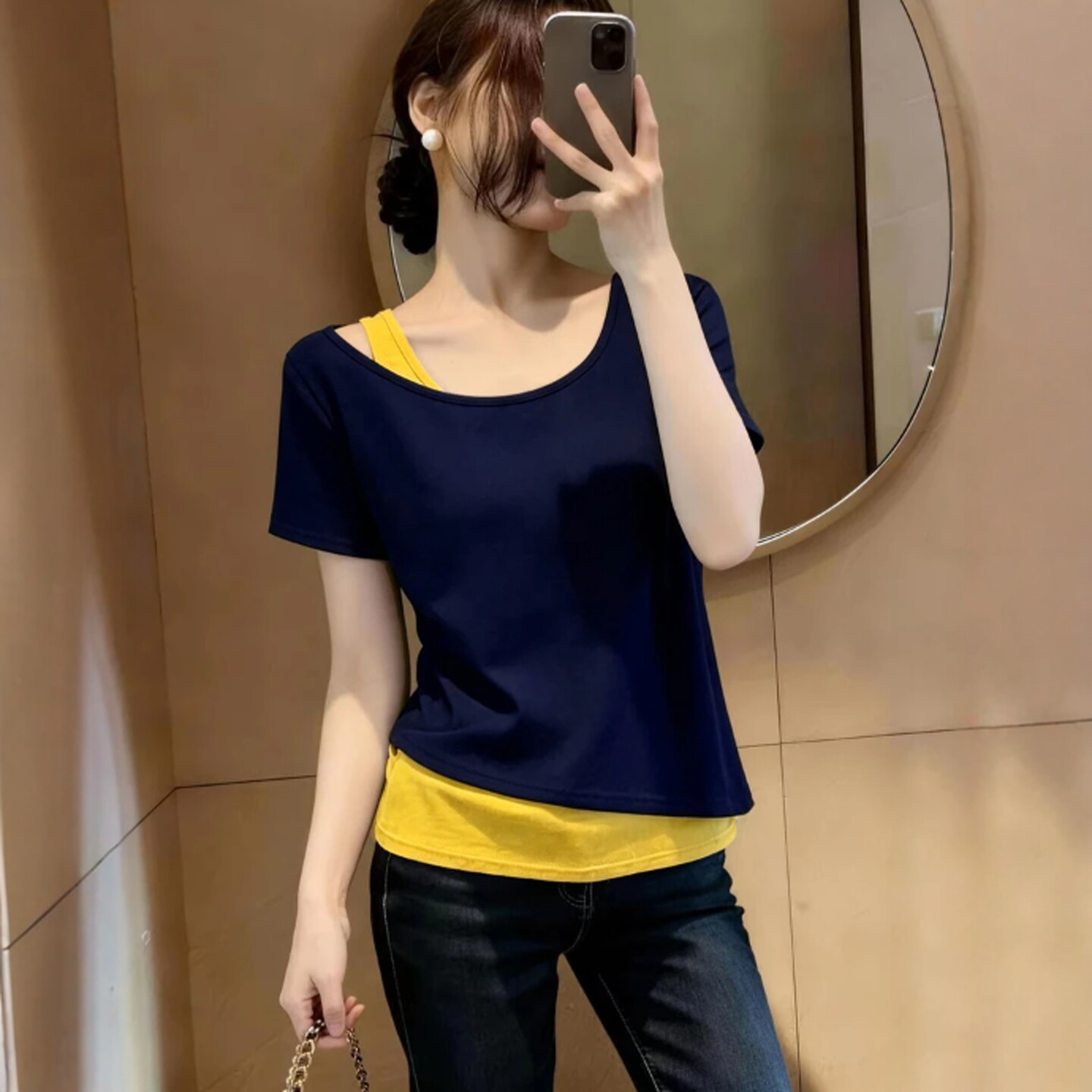 蓝拼黄