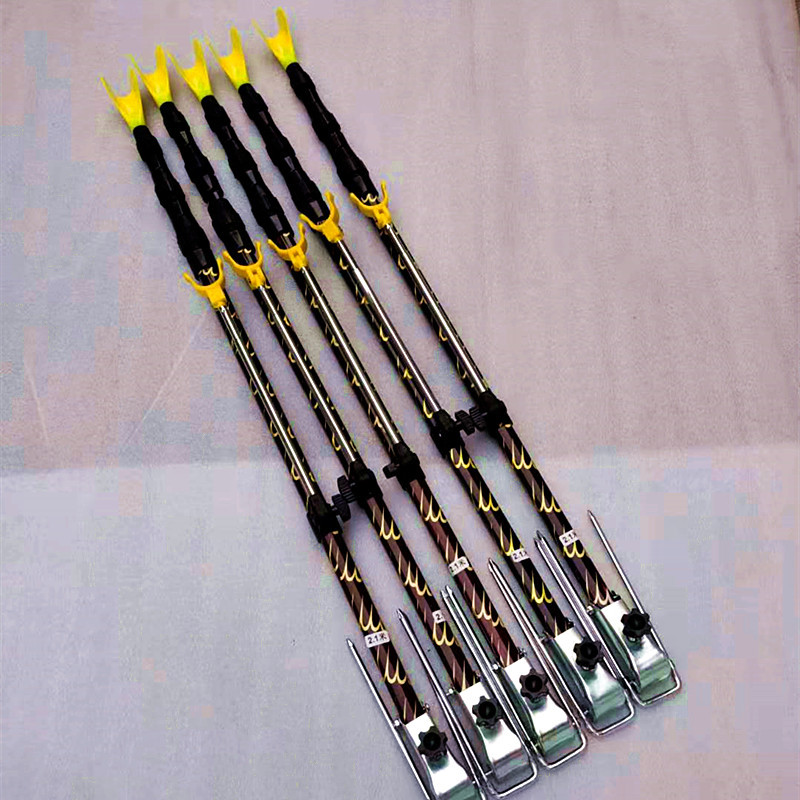 Caña de pescar de aleación de aluminio, mango telescópico de tres secciones, caña de posicionamiento extensible, caña de red de pesca de aleación de aluminio.