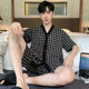 Men's Pajamas Summer Short-Sleeved Pure Cotton Men's Middle-Aged Dad Summer 2025 New Plus Size Home Wear Set