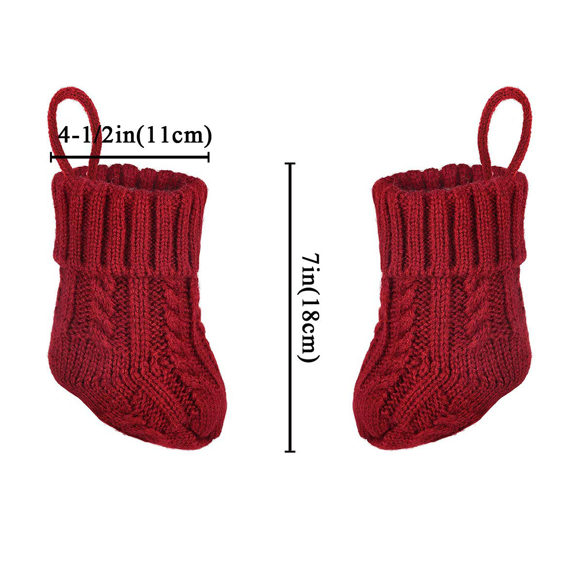 Transfronterizo nueva decoración de Navidad colgante de punto rojo y blanco calcetines de Navidad regalo DE LOS NIÑOS Calcetines de Navidad adornos para el hogar