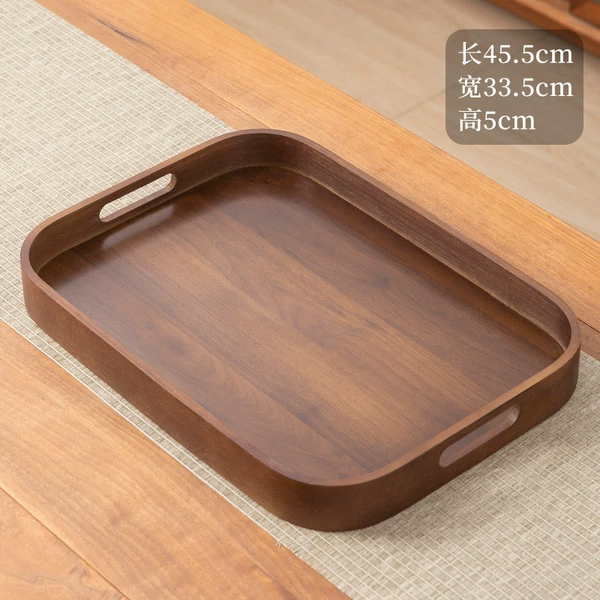 46*33*5 handle walnut square tray large size [circle series]