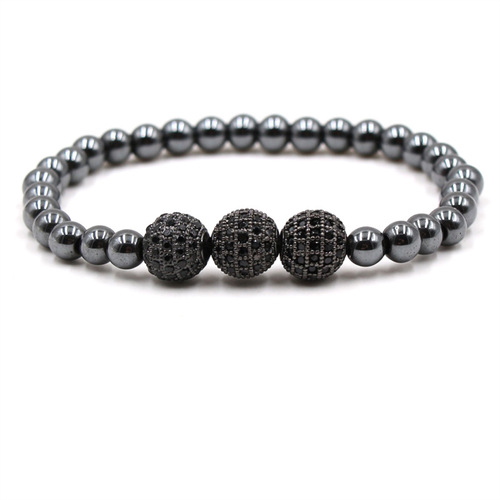 Cross-border source, micro-inlaid zircon men's and women's couple elastic bracelets, factory direct sales, large inventory