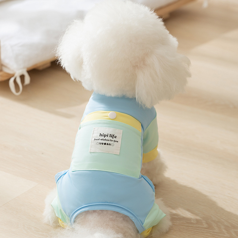 Perro de verano protector solar enfriamiento de color de cuatro patas ropa de Teddy protector solar ropa de perros pequeños y medianos