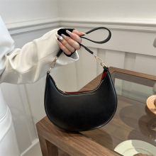 潮流简约pu车缝线圆形四季新款腋下包包女包高质感单肩包手提包包