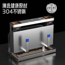 一件代发304不锈钢刀架厨房置物架壁挂式多功能菜刀砧板筷子一体