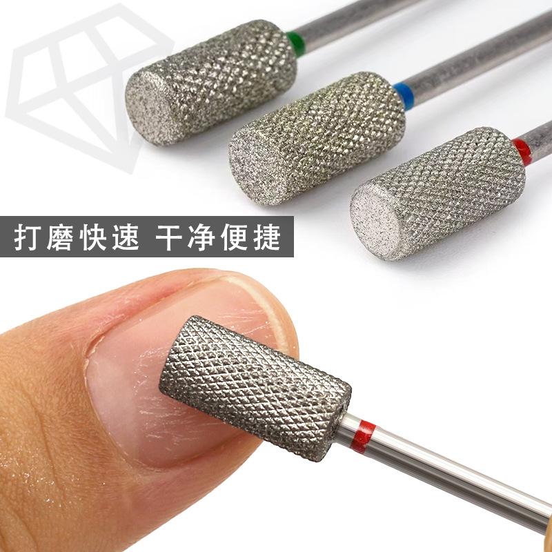 Uñas transfronterizas dientes de diamante galvanoplastia de diamante cabezal de pulido de estilo ruso pretratamiento manicura herramienta de pulido