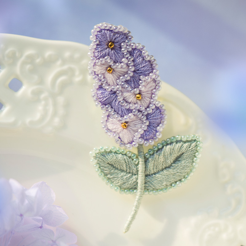 刺绣材料包花季胸针法绣珠绣自绣制作绣花闺蜜礼别针|undefined