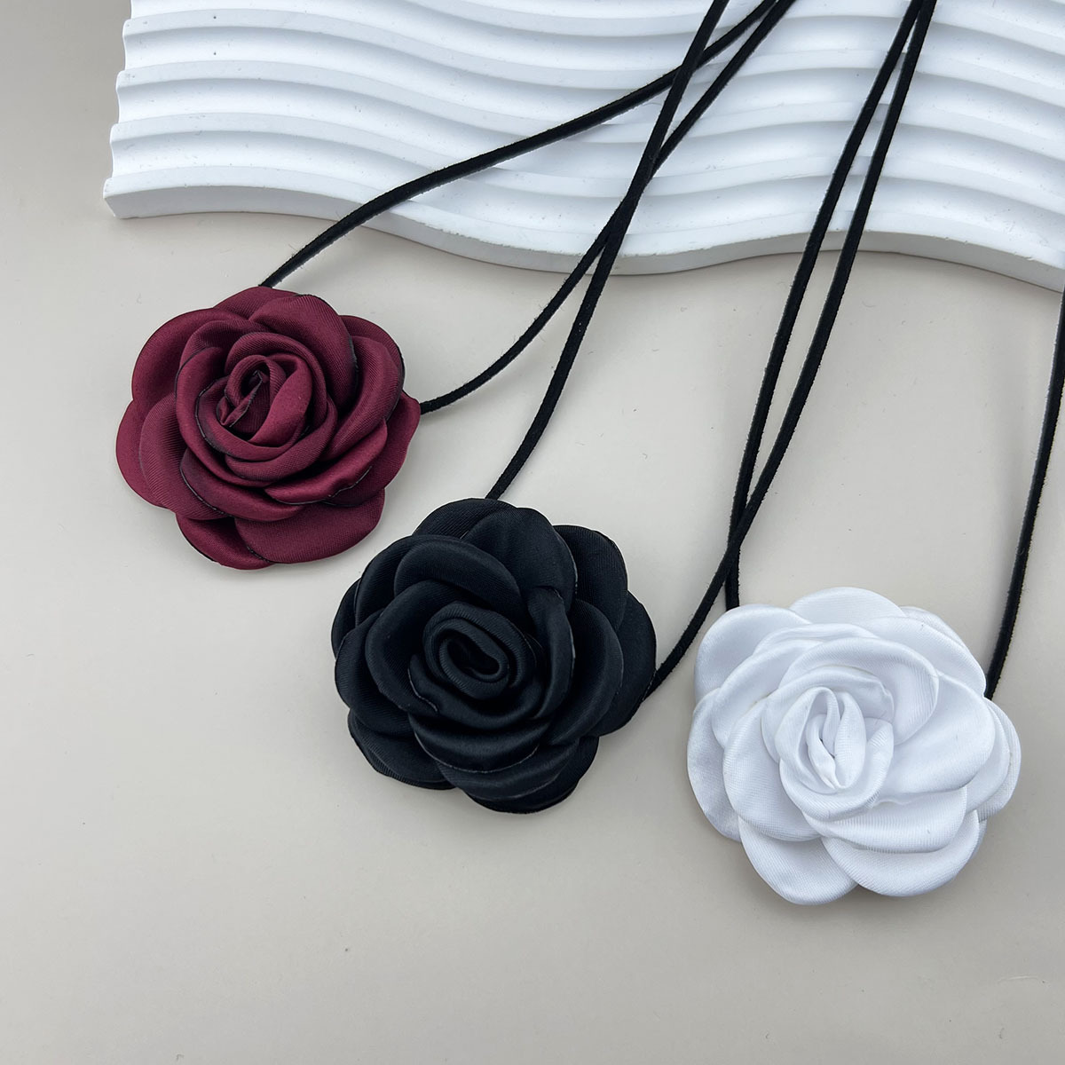5g Weight Choker Classification Cloth Chain Material 1 Piece Quantity Holiday, Daily Occasion Gauze Material Flower Pattern Women's Gender Elegant Style Elegant Flower Gauze Choker Wholesale 无