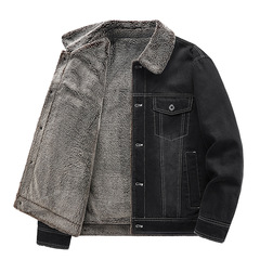 新型男性カウボーイとベルベットの厚い綿服保温上着青年ジャケット秋冬コート男性潮9038