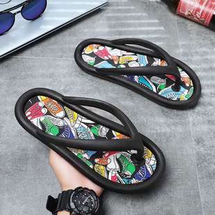 Men's Flip-flops Fashionable 2025 Summer Outer Wear Thick Bottom Non-slip Wear-resistant Sandals Women's Soft Fashion Couple's Slippers for Men