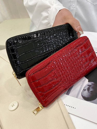 2024 New Fashion Crocodile Print Women's Wallet Korean Style Large Capacity Quality Handbag Casual Card Holder Money Clip