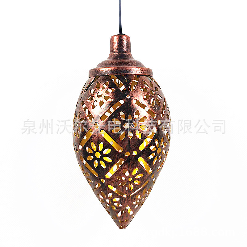 热销LED格桑花镂空太阳能水滴吊灯 户外庭院装饰景观花园防水IP65