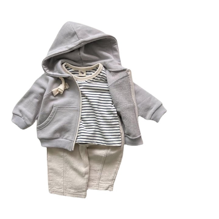 Capa Encapuchada de los niños del estilo Coreano ropa para niños bebé cremallera camisa del suéter del bebé la capa muchachos desgaste exterior Otoño Suéter