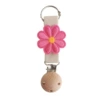 Apricot (wooden hat clip with holes) [(rose red) thread embroidered eight-petal flower]