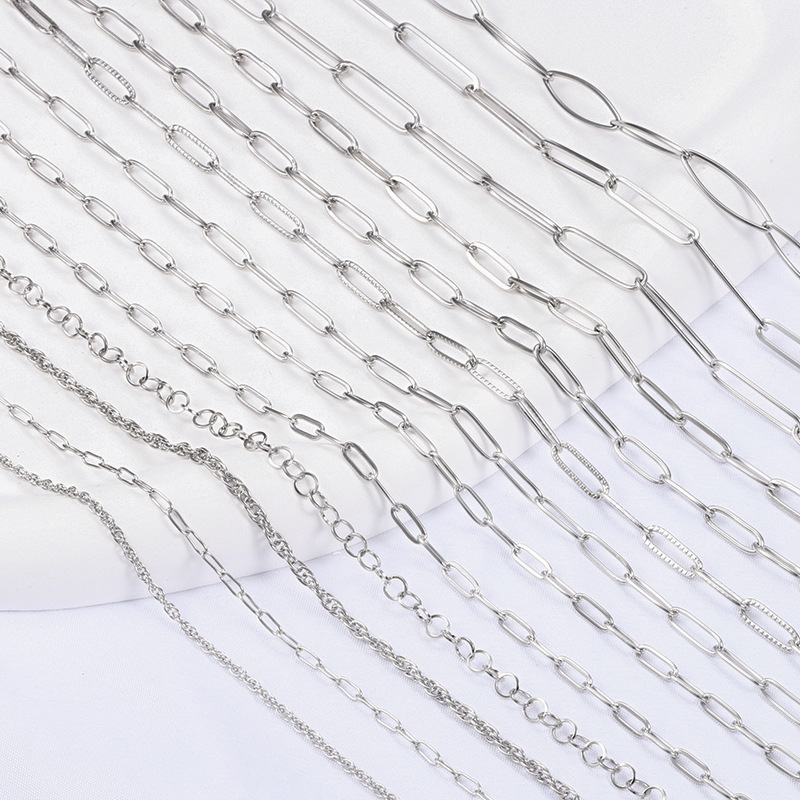 30g Weight Chain Jewelry Making Type 1 Piece 304 Stainless Steel Double Woven Chain Circle Chain Square Chain Jewelry Accessories