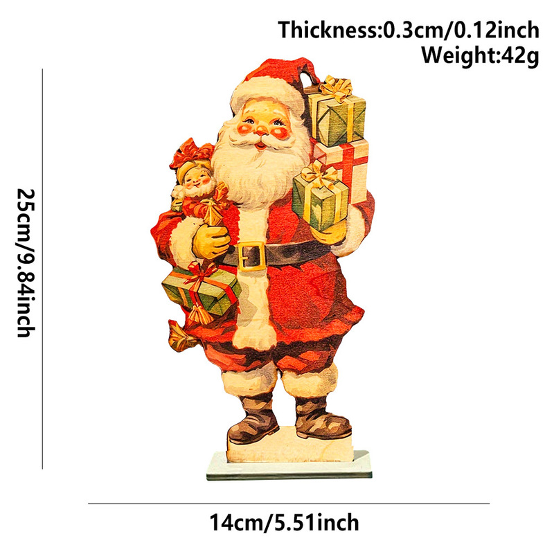 現物レトロクリスマス装飾品木製漫画サンタクロースショーウインドー置物クリスマス祭りパーティー装飾|undefined