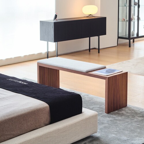 Coconordic/Moom Natural Modern Minimalist Dining Table and Stool, Bedroom Bed End Bench, Living Room Nordic Japanese Bench