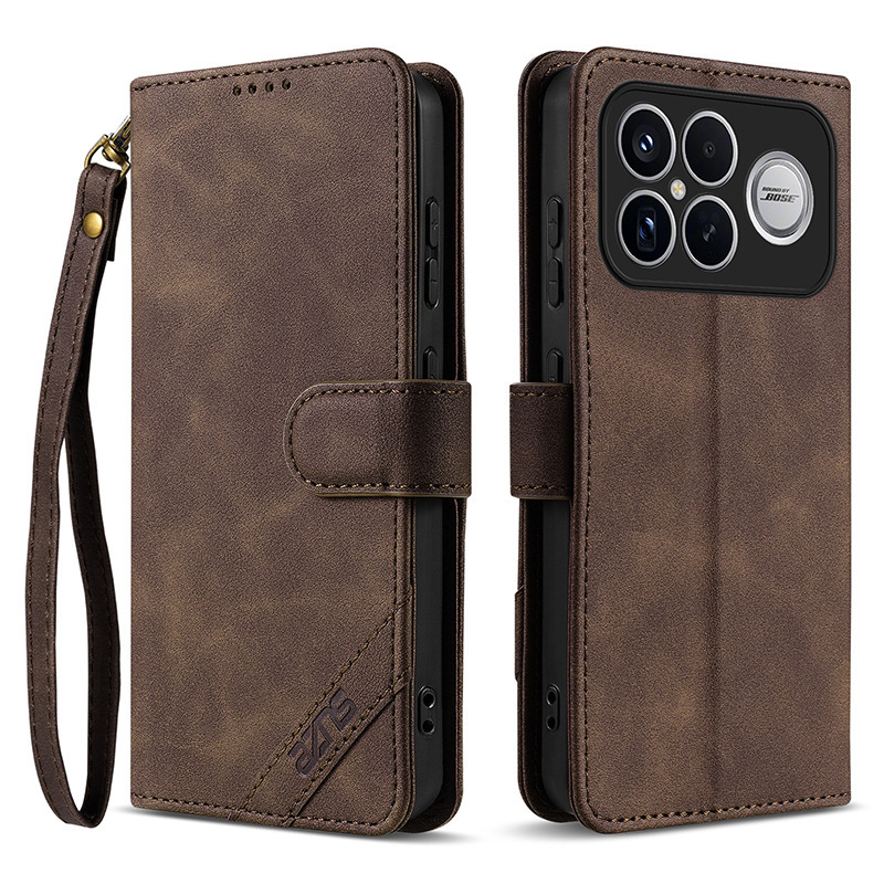 Suitable for Redmi K100Promax Mobile Phone Case, Flip Wallet Style, Xiaomi Pocof9Proi Anti-Fall Protective Case with Strap