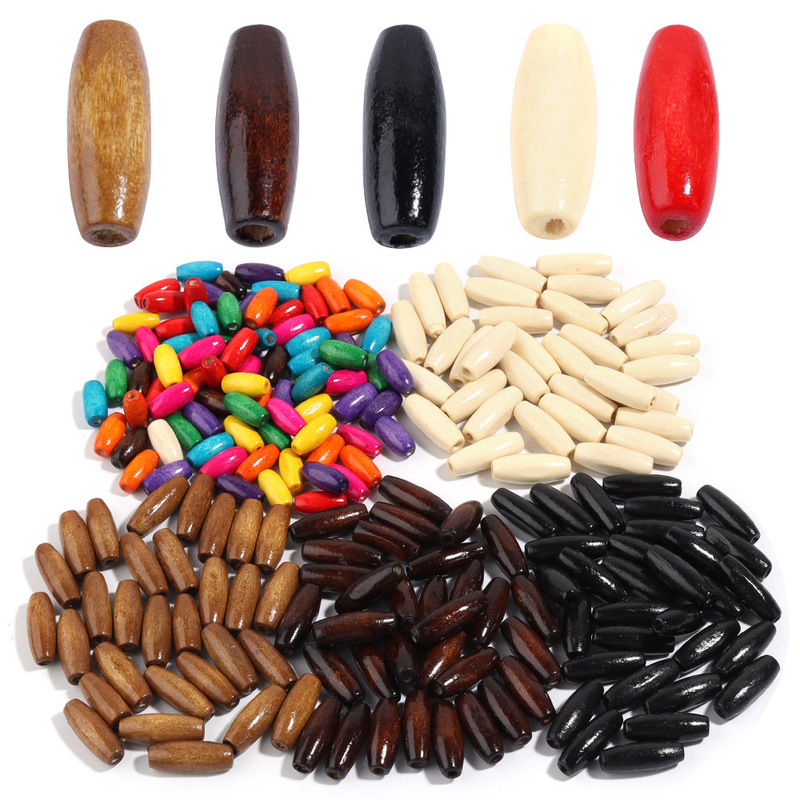 Baseball Oval Maple Wood Colorful Log Color Bracelet Bracelet Loose Beads DIY Hand-Woven Bag Material