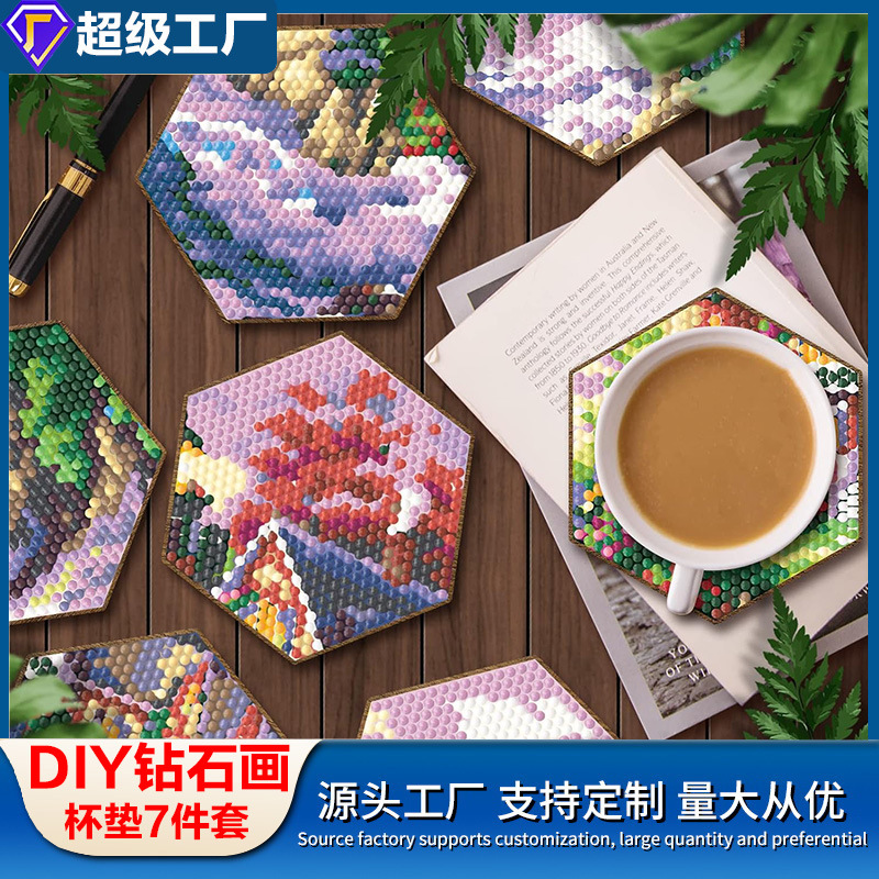 Transfronterizo DIY Diamante pintura tablero taza almohadilla taza de café taza de taza