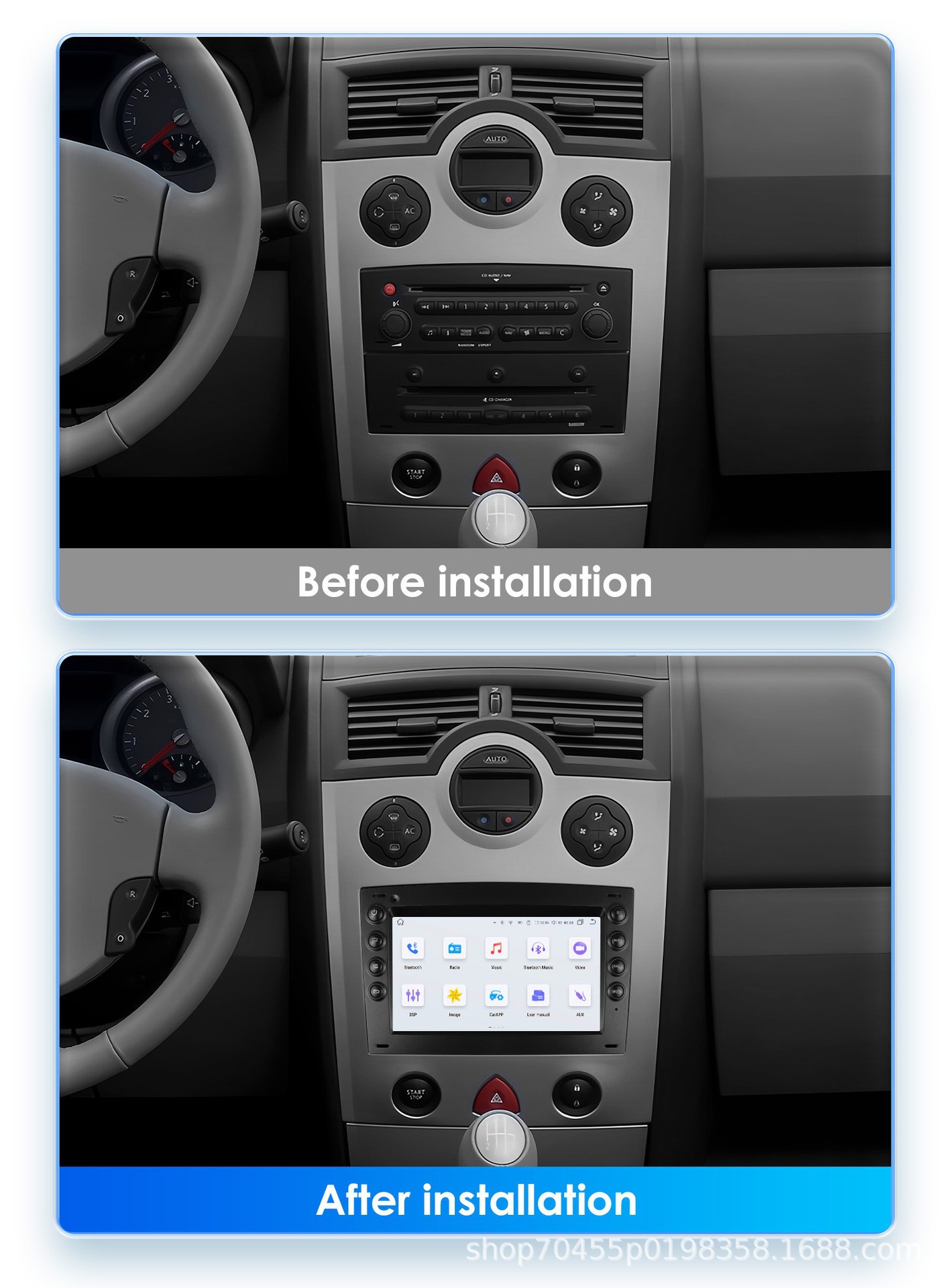7 inch 9 inch for Renault Megane 2 carplay Bluetooth central control large screen car Android GPS navigator