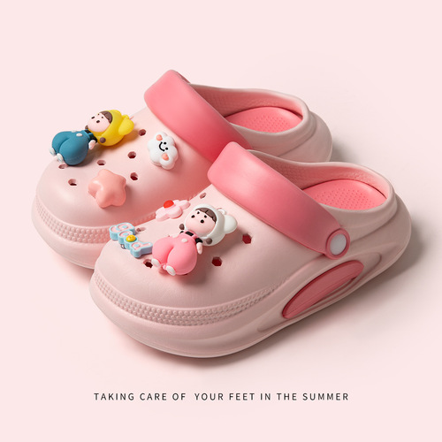 Baby and Parent Hole Shoes, Children's Beach Sandals, Flat Non-slip Anti-odor Eva Cooling Slippers for Girls and Boys, Outdoors Children's Edition