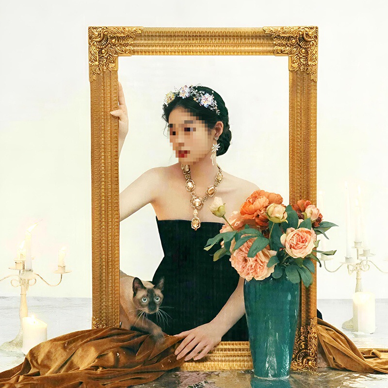 European Retro Wedding Scene Background Layout Decorative Frame Wedding Photo Frame Wedding Props Ornaments Picture Frame