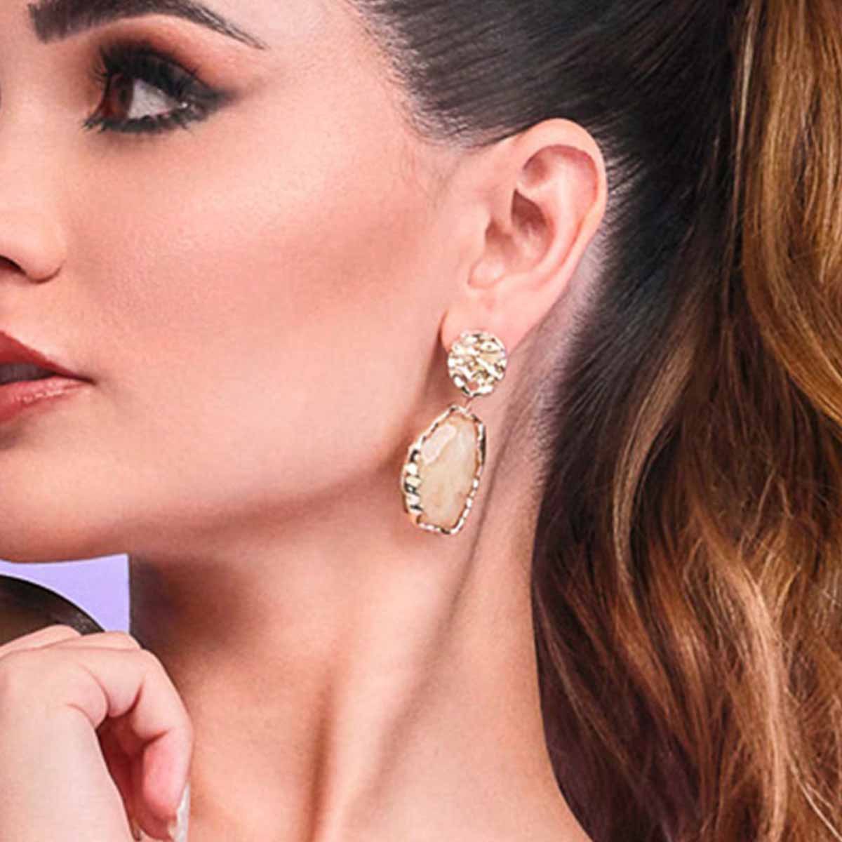 奇福新款个性夸张树脂耳环欧美大牌合金耳坠时尚创意复古耳环