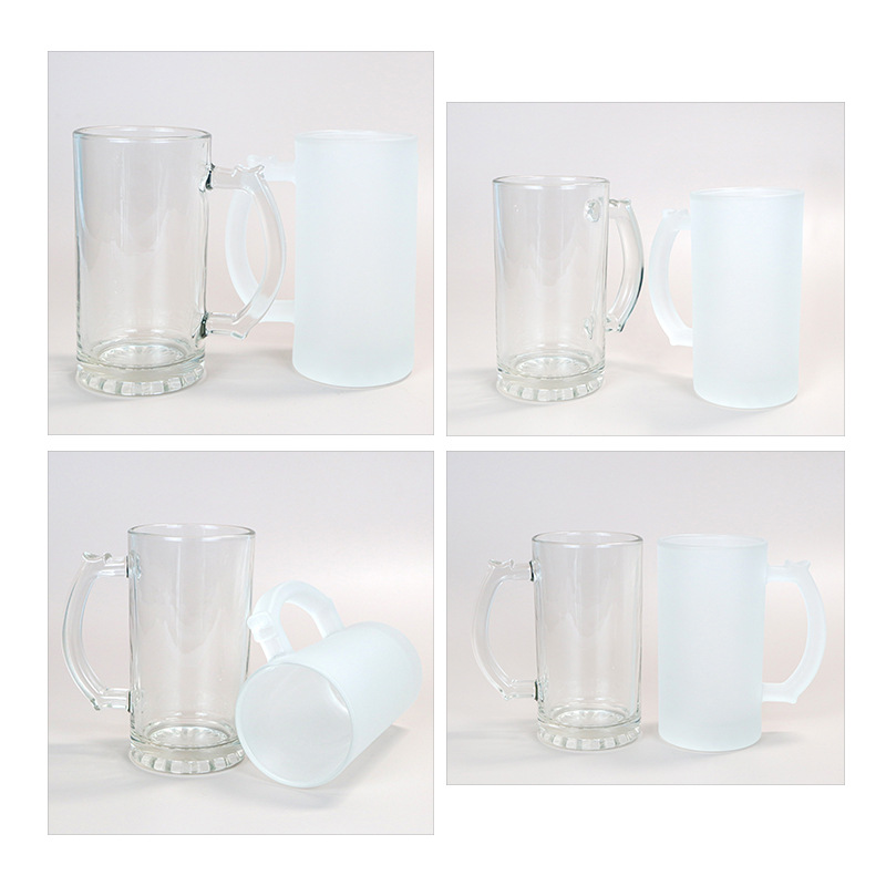 Taza de cerveza de vidrio esmerilado 16oz, para sublimación