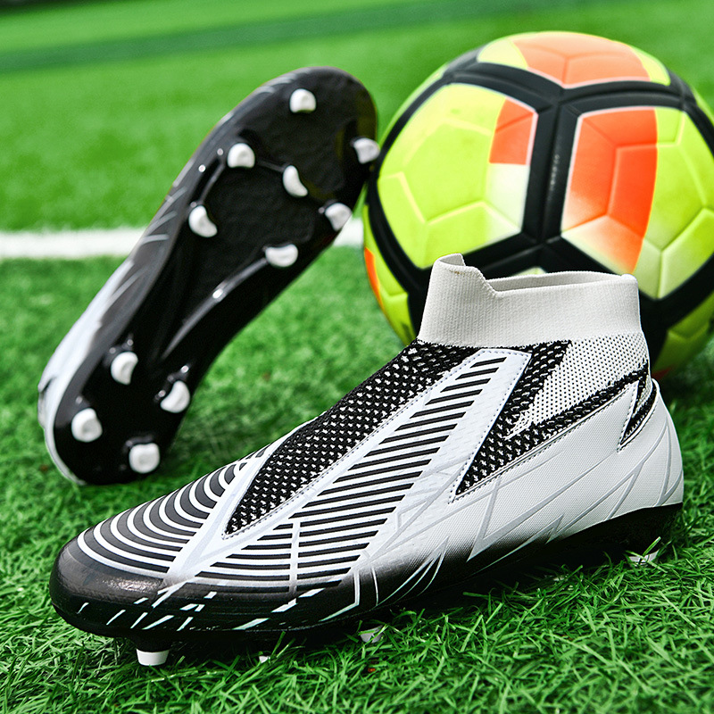Fußballschuhe ohne Schnürsenkel und gratis Socken Trainingsschuhe für Jungen FG Ärmelstollen_voghion.com