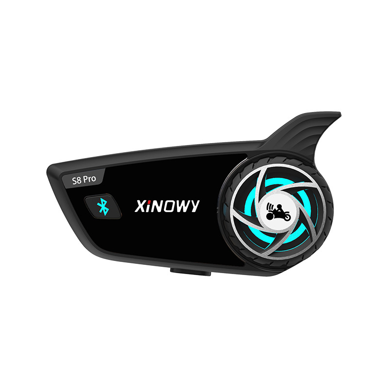 Xinowy Helmet Bluetooth Headset for 8 People with Simultaneous Intercom, Motorcycle Helmet Intercom Bluetooth Headset, Waterproof, Cross-Border
