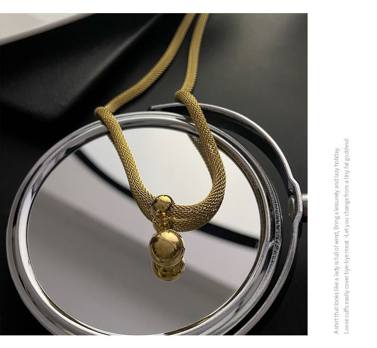 304 Stainless Steel Pendant Material Titanium Steel Inlay Material Vacuum Plating Real Gold Plated 18K Gold Gold Plating Silver Plated Ball 304 Stainless Steel Fashion Waterproof Non Tarnish Titanium Steel Pendant Necklace