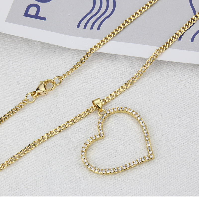 INS Europe and America Cross Border E-Commerce Inlaid Zirconium Elegant Heart Pendant AliExpress Spo