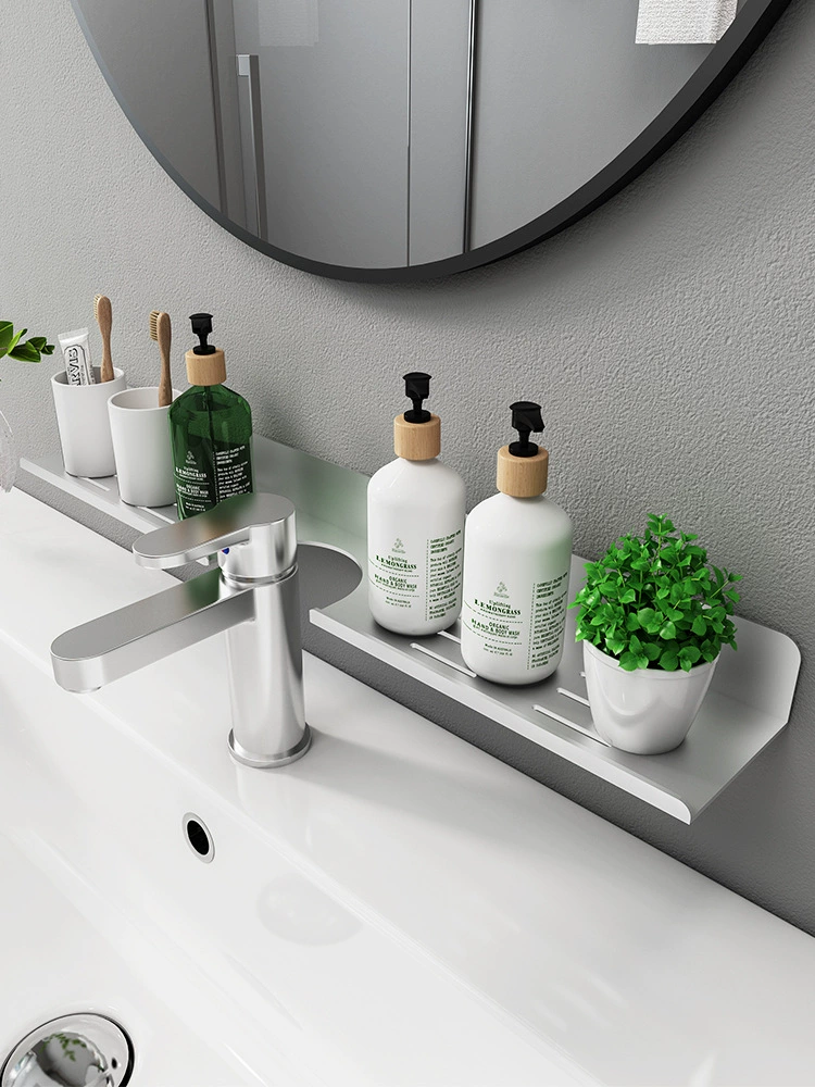 Waterfront mirror water faucet storage rack drain handwater toilet bathroom bathroom bathroom shelf free hole wall hanging