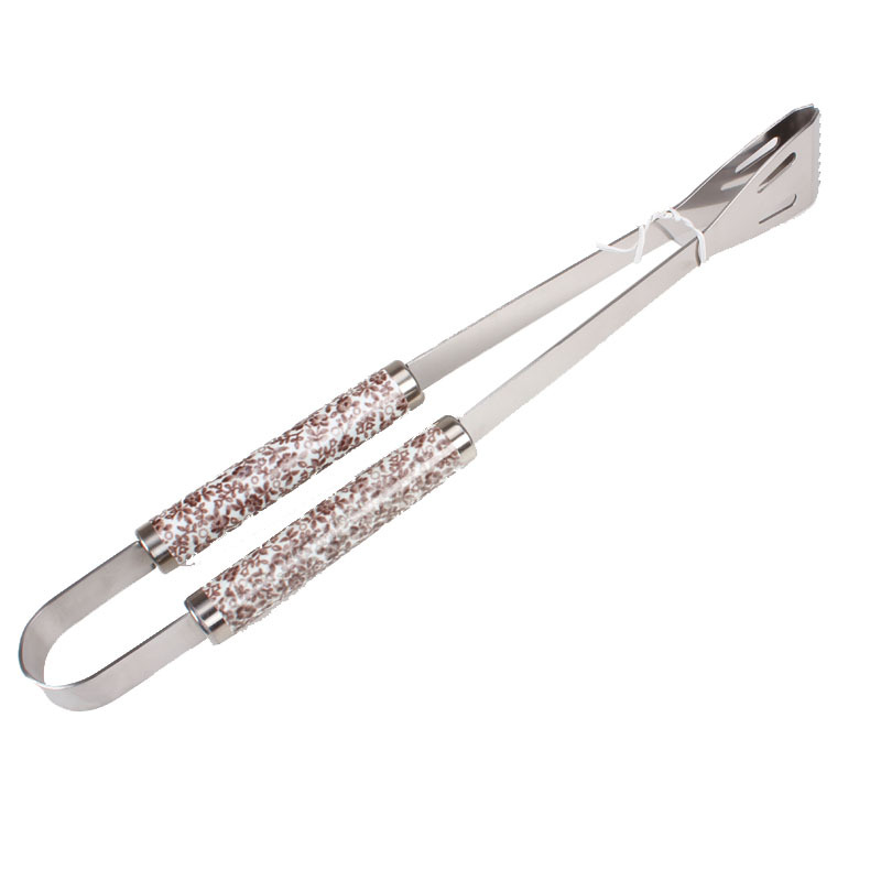 [Fuente fábrica] Acero inoxidable barbacoa juego de hornear juego bolsa de tela 3-piezas conjunto de hornear conjunto de impresión tubo mango barbacoa utensilios