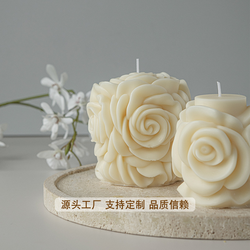 Ventas transfronterizas de rosas columnares vela de incienso regalo de mano joyas para el hogar regalo de Año Nuevo vela al por mayor