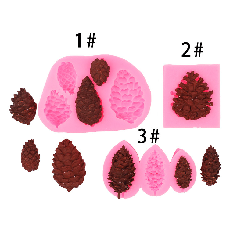Fondant molde de silicona ritmo seco forma tamaño Pino cono cake decoración simulación Mori Pino Torre Navidad decoración molde