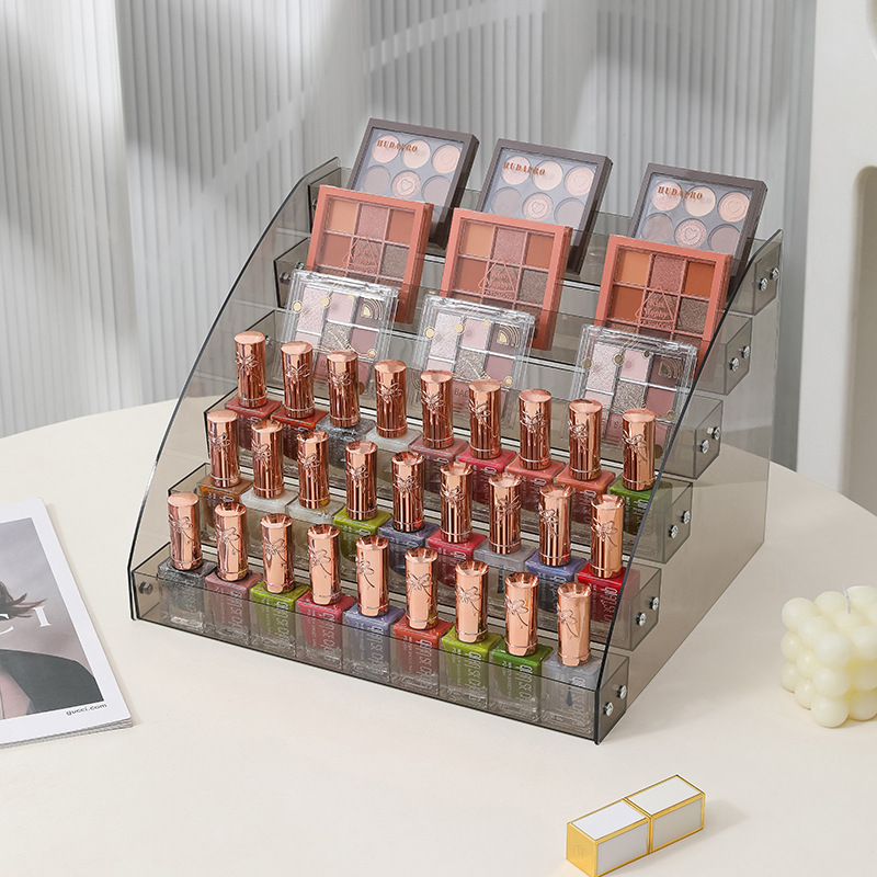 Nail Polish Display Stand Transparent Ladder Rack Nail Art Shop Display Nail Polish Layered Storage Rack Storage Rack Multi-Layer Storage Rack
