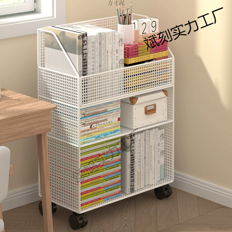 Стеллаж для хранения под столом, съемная маленькая книжная полка, стеллаж для хранения рядом со столом, простой железный стеллаж для хранения, хранилище для книг.