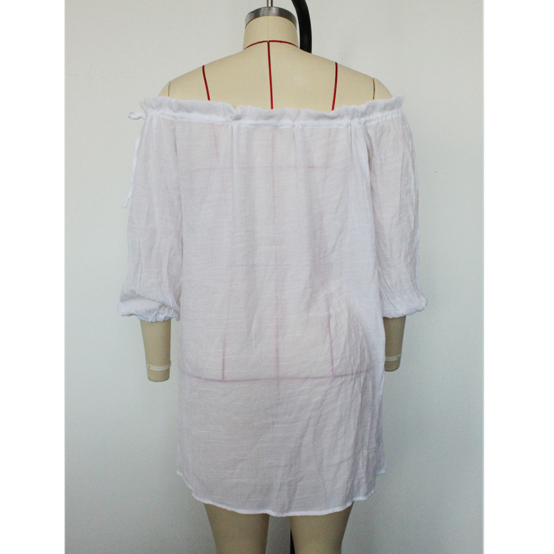 Womenu0027S Fashion Solid Color Cotton Polyacrylonitrile Fiber Cover Ups 1 Piece