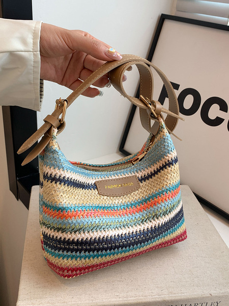 Summer woven underarm bag