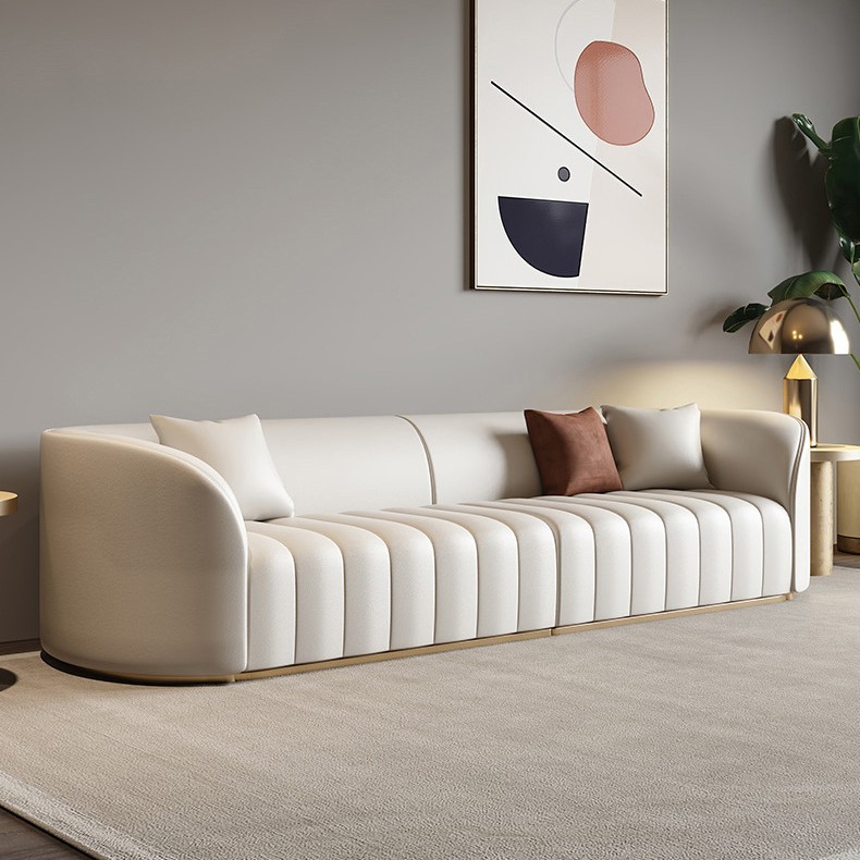 Light Luxury Leather Sofa, Modern Simple Large and Small Living Room, Creative Post-Modern Leather Art Sofa Combination New Product