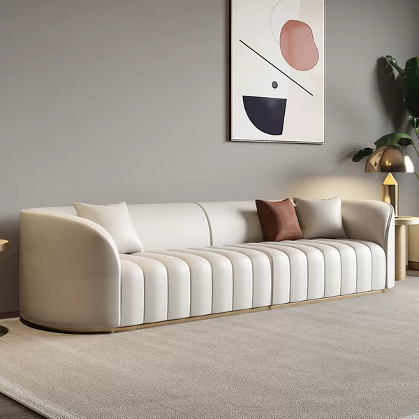 Light Luxury Leather Sofa, Modern Simple Large and Small Living Room, Creative Post-Modern Leather Art Sofa Combination New Product